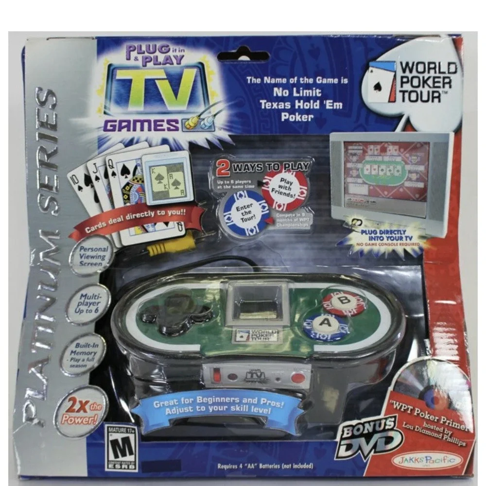 WORLD POKER SERIES TOUR‎ Plug & Play TV Game No limit Texas Hold Em Jakks NEW